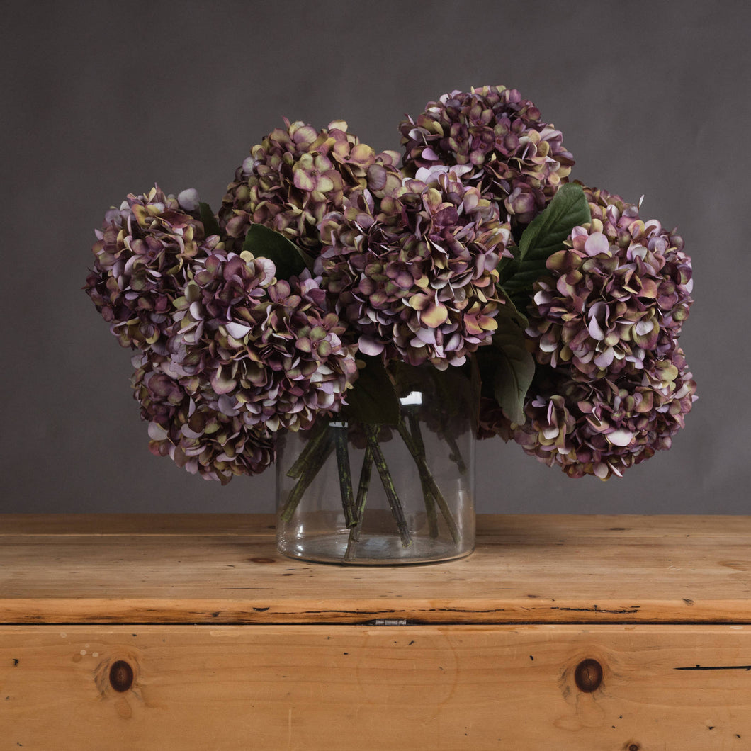 Burgundy faux hydrangea