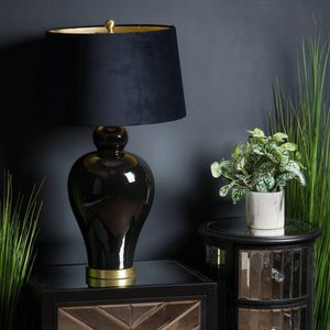 Black ceramic table lamp