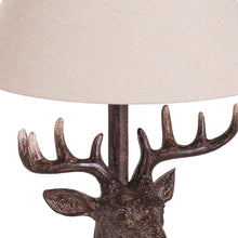 Load image into Gallery viewer, Stag head antiqued lamp
