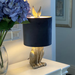 Hare table lamps in silver or gold