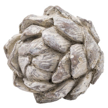 Load image into Gallery viewer, Decorative artichokes in distressed white ceramic, showcasing a textured surface, ideal for elegant home decor.
