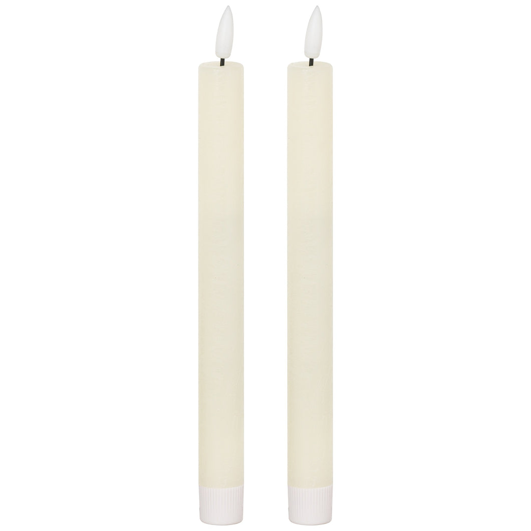 Natural Glow Ivory LED 25cm Dinner Candles set of two