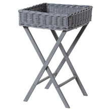 Load image into Gallery viewer, Wicker top butler table in white or grey
