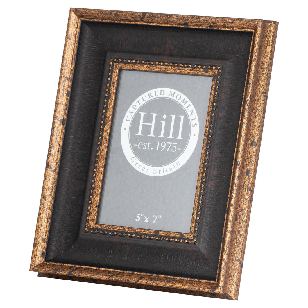 Black & antiqued gold beaded photo frame in three sizes