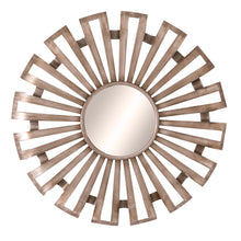 Load image into Gallery viewer, Large antiqued silver sunburst mirror
