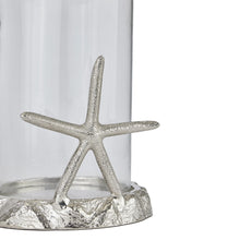 Load image into Gallery viewer, Silver starfish hurricane lantern
