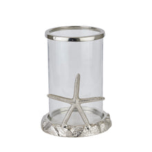 Load image into Gallery viewer, Silver starfish hurricane lantern
