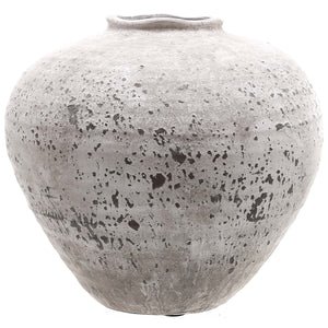 Aged & weathered stone ceramic vase