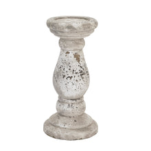 Indlæs billede til gallerivisning Antiqued stone ceramic candle holder in three sizes
