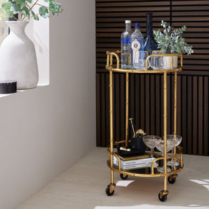 Round drinks trolley in a choice of colours