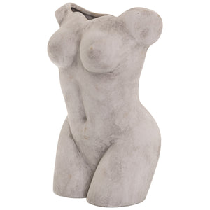 Female figure stone ceramic vase