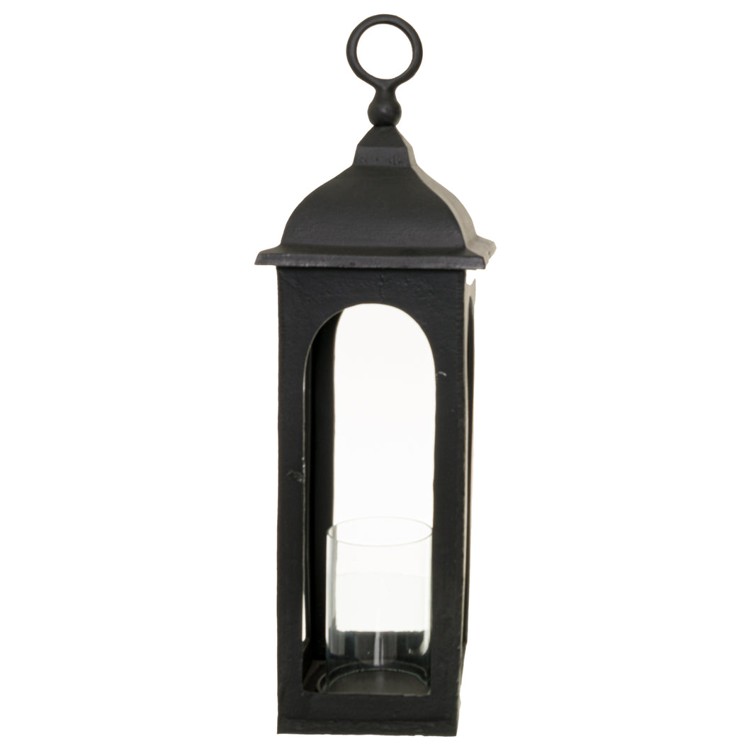 Black cast loop top lantern in two sizes