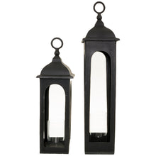 Indlæs billede til gallerivisning Black cast loop top lantern in two sizes
