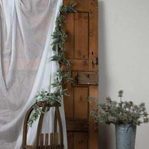 LED Winter garland with lambs ear & eucalyptus