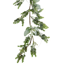 Indlæs billede til gallerivisning LED Winter garland with lambs ear &amp; eucalyptus
