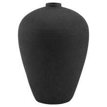 Lade das Bild in den Galerie-Viewer, Matt black tall textured ceramic vase
