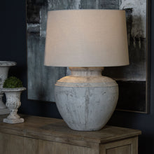 Load image into Gallery viewer, Grey ceramic Darcy table lamp
