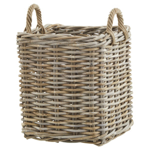 Set of 3 Kubu rattan large square storage baskets