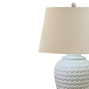 Woven ceramic table lamp