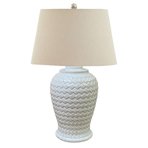 Woven ceramic table lamp