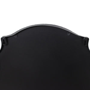 Matt black curved ornate mirror