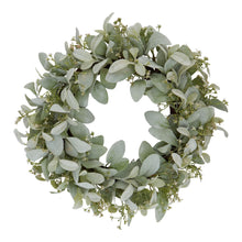 Load image into Gallery viewer, Winter lambs ear &amp; wax flower wreath
