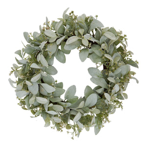 Winter lambs ear & wax flower wreath
