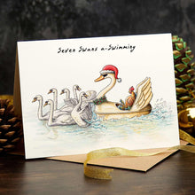 Lade das Bild in den Galerie-Viewer, Seven swans a-swimming - Christmas card
