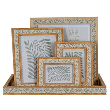 Lade das Bild in den Galerie-Viewer, Photo frame with subtle leaf border in four sizes, perfect for home décor and gallery walls.
