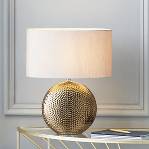 Bronze dot textured ceramic table lamp