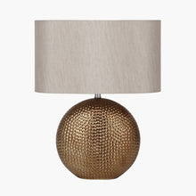Load image into Gallery viewer, Bronze dot textured ceramic table lamp
