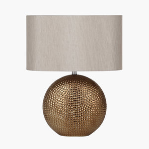 Bronze dot textured ceramic table lamp