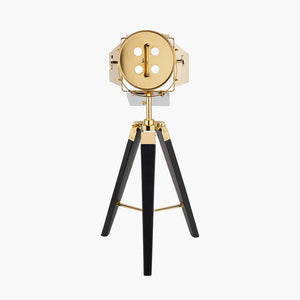 Film tripod gold floor lamp in two sizes