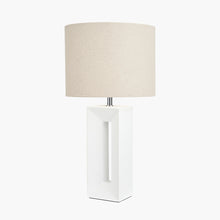 Charger l&#39;image dans la galerie, Tall white block shape ceramic table lamp
