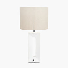 Charger l&#39;image dans la galerie, Tall white block shape ceramic table lamp
