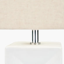 Charger l&#39;image dans la galerie, Tall white block shape ceramic table lamp
