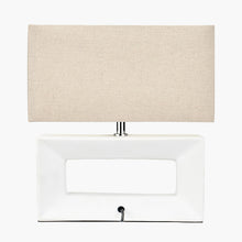 Charger l&#39;image dans la galerie, Wide white block shape ceramic table lamp
