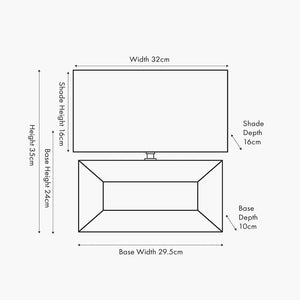 Wide white block shape ceramic table lamp