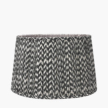 Charger l'image dans la galerie, table lamp mushroom pleat chevron design lampshade in black
