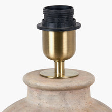 Charger l'image dans la galerie, table lamp fitting in antique brass and black on a ceramic base
