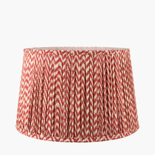 Charger l'image dans la galerie, table lamp mushroom pleat chevron design lampshade in red
