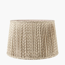 Charger l'image dans la galerie, table lamp mushroom pleat chevron design lampshade in taupe
