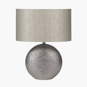 Silver dot textured ceramic table lamp