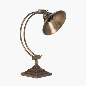 Metal arched arm task table lamp in two finishes