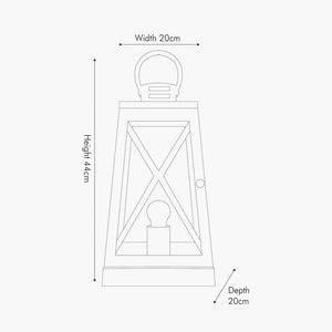 White or grey wash Devon table lantern