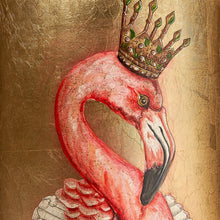 Load image into Gallery viewer, Hand painted flamingo metal table lamp
