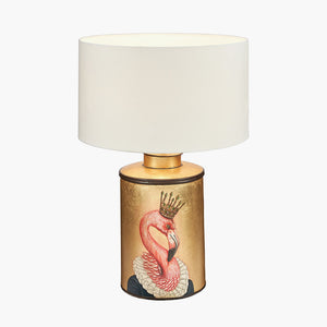 Hand painted flamingo metal table lamp
