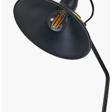 Charger l&#39;image dans la galerie, Canton matt black &amp; brass metal cone table lamp
