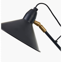 Carica l&#39;immagine nel visualizzatore di Gallery, Canton matt black metal &amp; brass cone floor lamp
