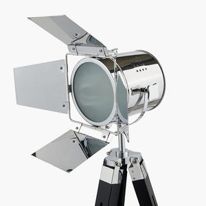 Film tripod silver floor lamp in two sizes